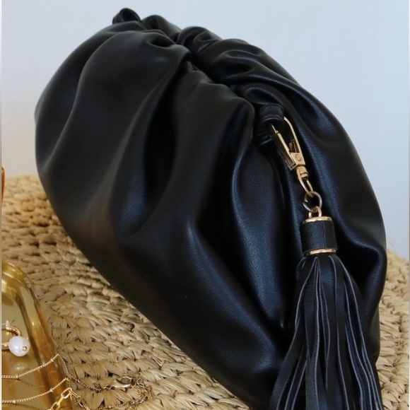 Understated Vegan Leather Crescent Clutch - Picture 3 of 7